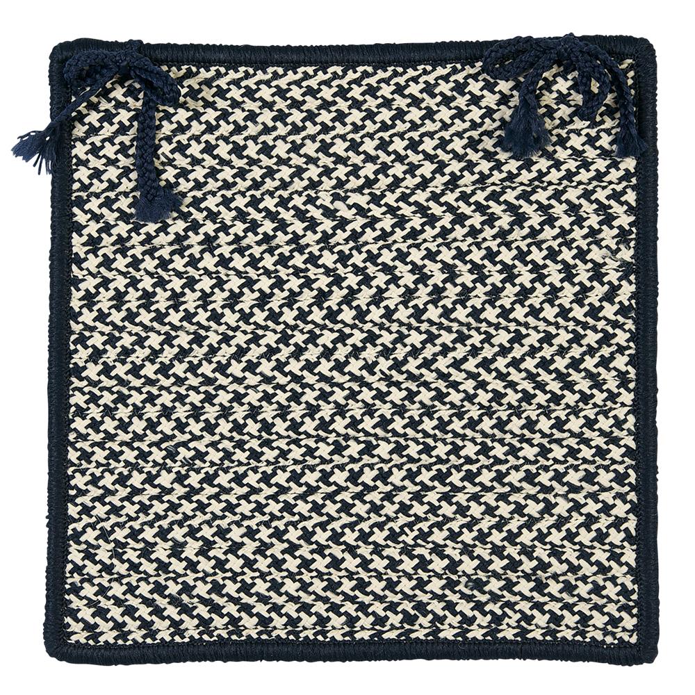 Colonial Mills OT59A015X015S Outdoor Houndstooth Tweed - Navy Chair Pad (set 4)